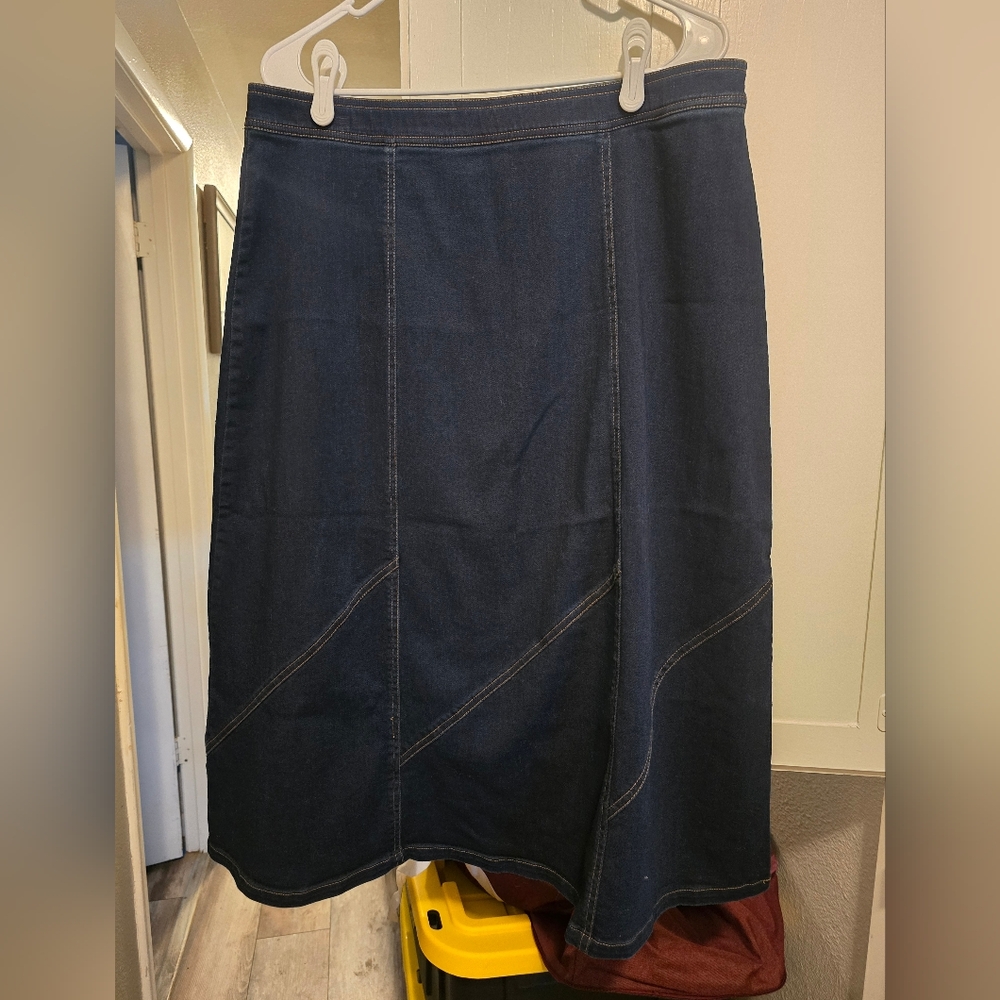 Denim&Co Dark Blue A-Line Skirt
